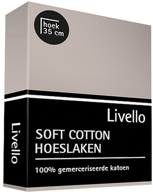 Hoeslaken Soft Cotton Livello Glad katoen Stone Verpakking
