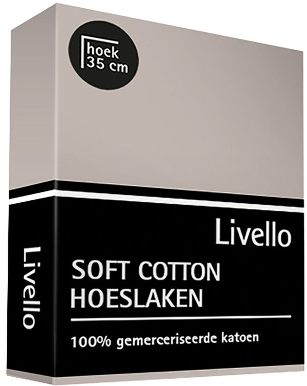 Hoeslaken Soft Cotton Livello Glad katoen Stone Verpakking