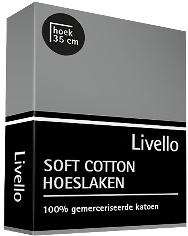 Hoeslaken Soft Cotton Livello Glad katoen Grijs Verpakking