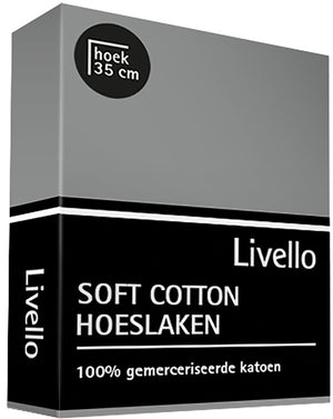 Hoeslaken Soft Cotton Livello Glad katoen Grijs Verpakking