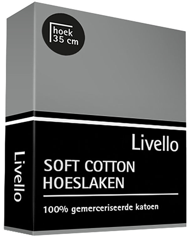Hoeslaken Soft Cotton Livello Glad katoen Grijs Verpakking
