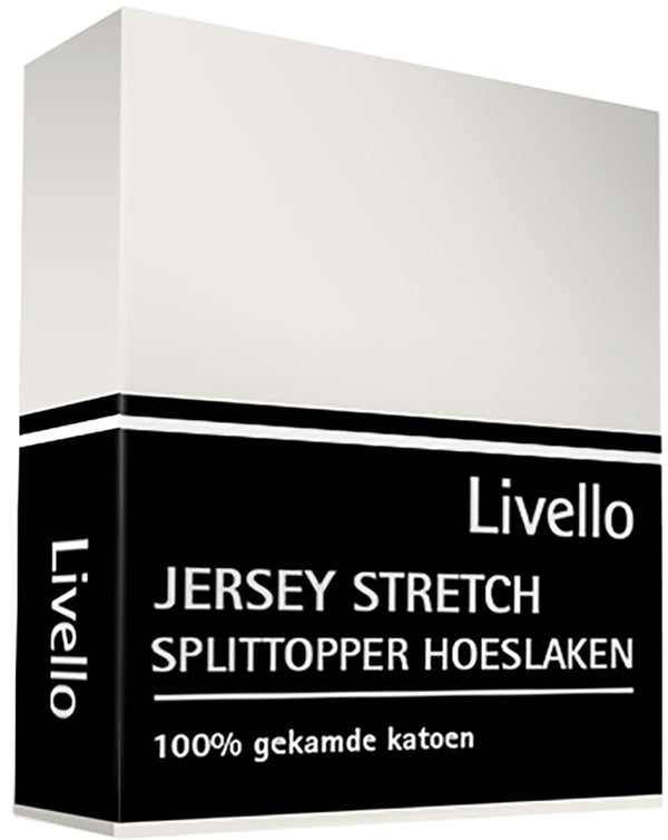 Splittopper Hoeslaken Livello Jersey Stretch Off White