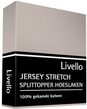 Splittopper Hoeslaken Livello Jersey Stretch Stone