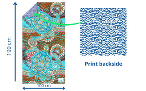 Strandlaken XL SooBluu Turtle Multi achterzijde