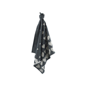 Theedoek Bunzlau Castle Hearts Black ophanglus