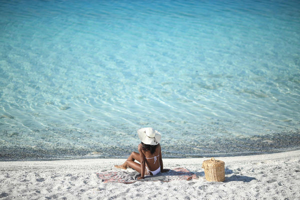 Hamamdoek Zusenzomer Reza Grey op strand