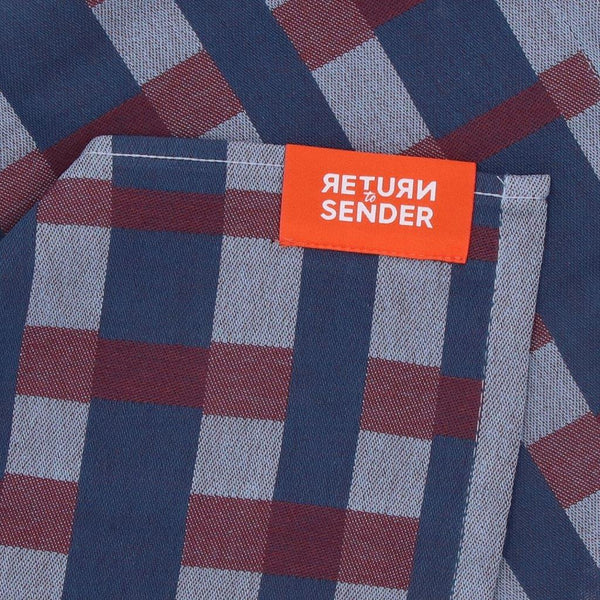 Return to Sender Theedoek Sofia Geometric Blue GOTS