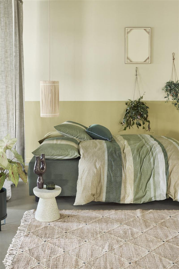 Beddinghouse Dekbedovertrek Jorren olive green- katoen