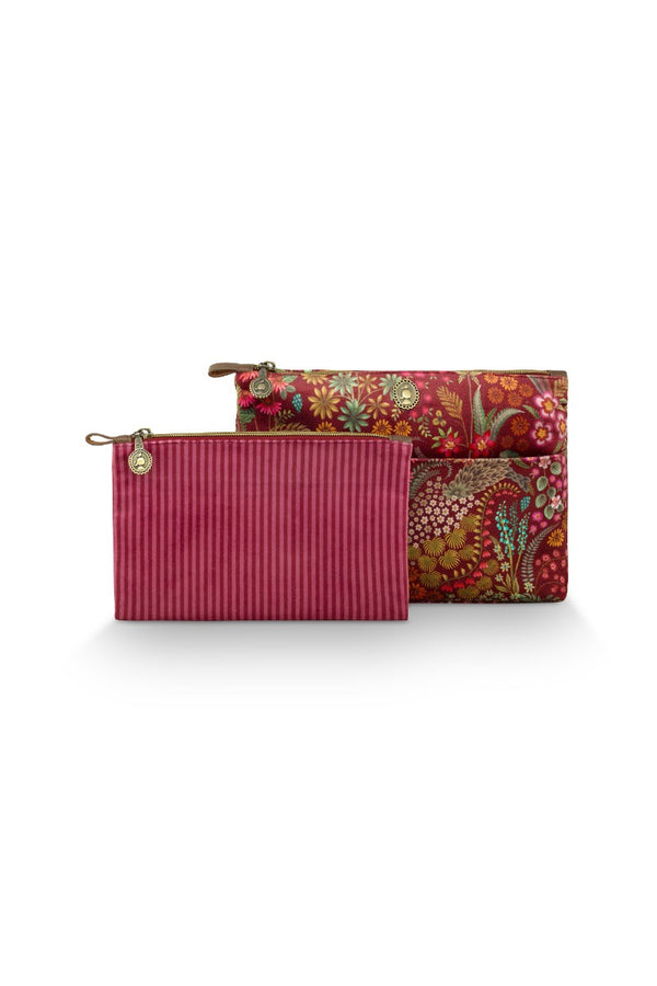 Toilettas Pip Studio Combi Querida Red 2 tasjes los