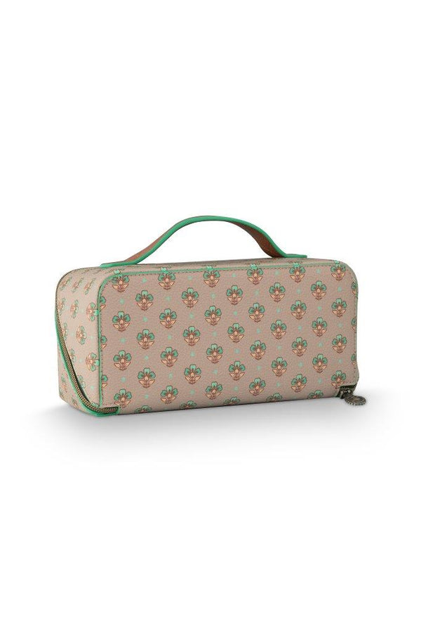 Pip Studio Cosmetic Bag Cyrille Jaipur flower Khaki Green M