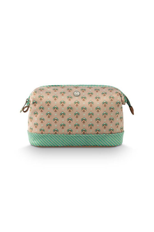 Pip Studio Toilettas Cooper Jaipur flower Khaki/green L