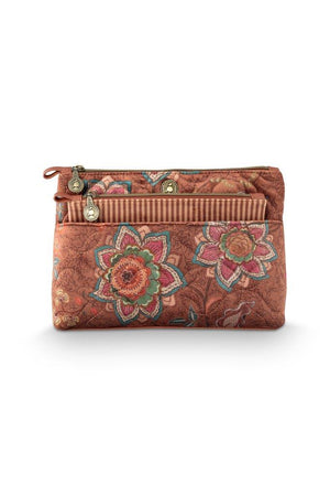 Pip Studio Cosmetic Bag Caryn Mumbai Morning Brown Combi