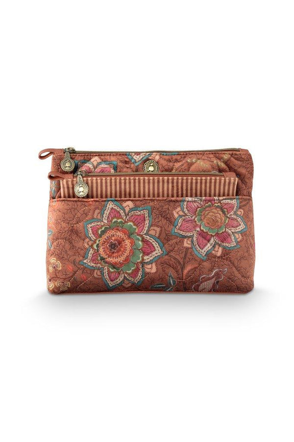 Pip Studio Cosmetic Bag Caryn Mumbai Morning Brown Combi
