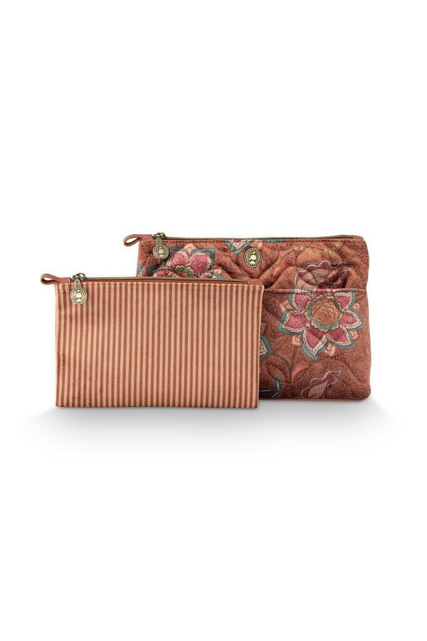Pip Studio Cosmetic Bag Caryn Mumbai Morning Brown Combi