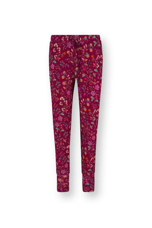 Pip Studio Lange broek Bobien Flora Bangalore Dark Pink