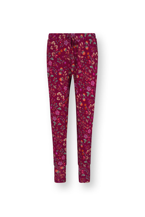 Pip Studio Lange broek Bobien Flora Bangalore Dark Pink