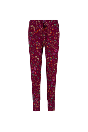 Pip Studio Lange broek Bobien Flora Bangalore Dark Pink