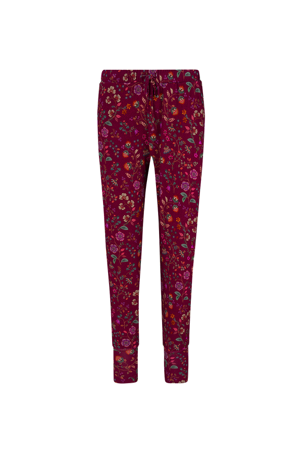 Pip Studio Lange broek Bobien Flora Bangalore Dark Pink