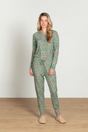 Pip Studio lange broek Bobien Flora Bangalore Green