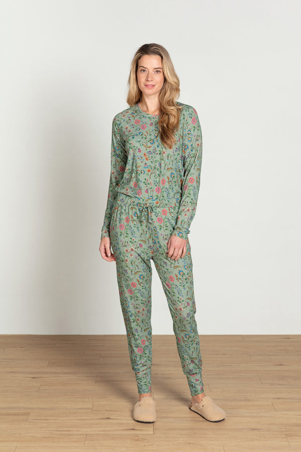 Pip Studio lange broek Bobien Flora Bangalore Green
