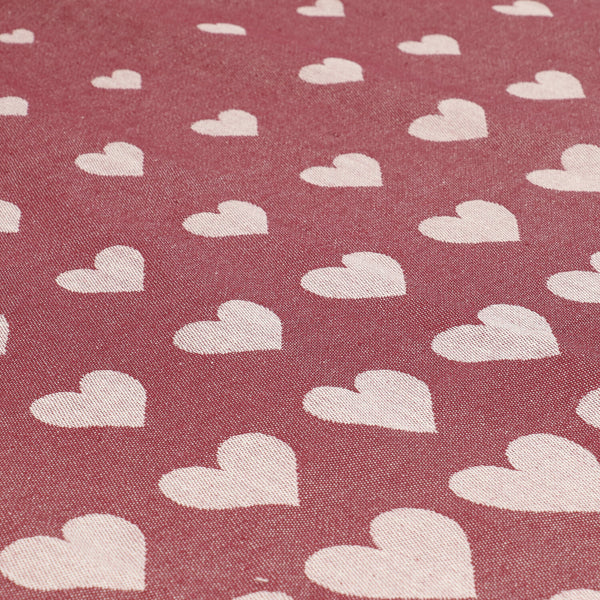 Bunzlau Castle Theedoek Hearts Burgundy GOTS