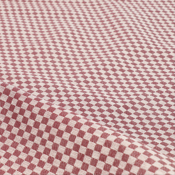 Bunzlau Castle Theedoek Small Check Burgundy GOTS