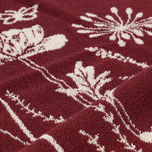 Bunzlau Castle Keukendoek Wild Flowers Burgundy GOTS