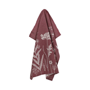 Bunzlau Castle Theedoek Wild Flowers Burgundy GOTS