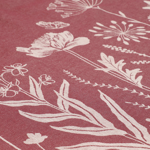 Bunzlau Castle Theedoek Wild Flowers Burgundy GOTS