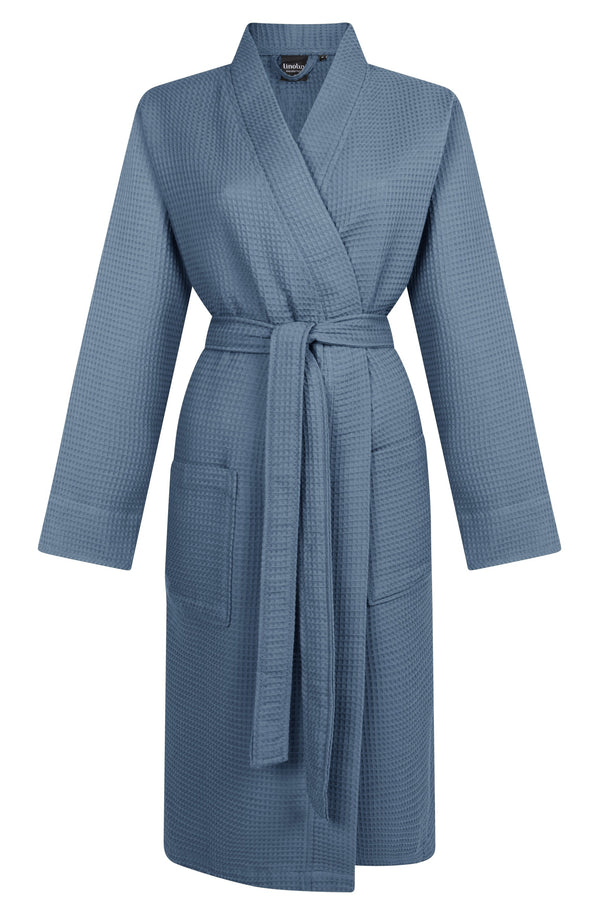 Linolux Badjas Waffle Pique Dark Blue