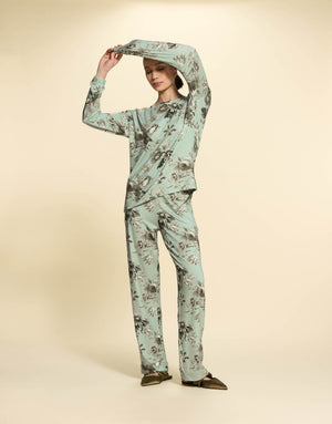 Essenza Lange Broek Jules Florean Dusty Teal