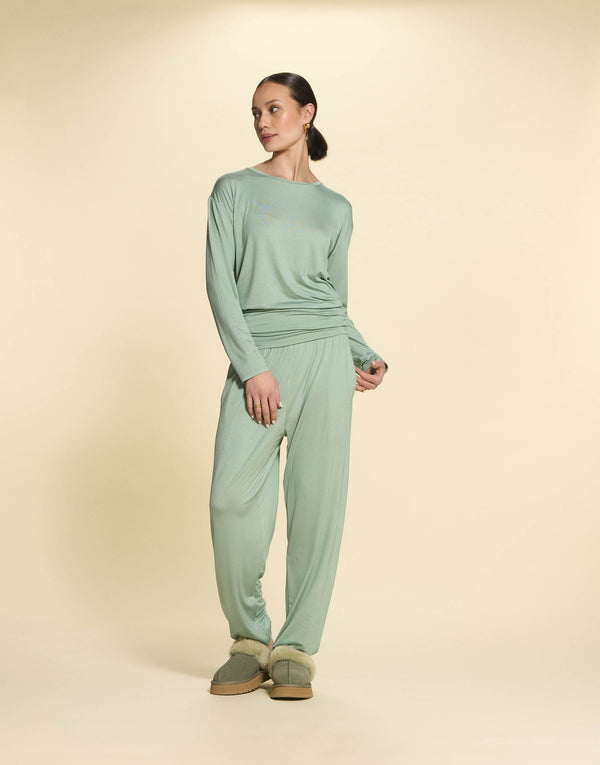 Essenza Top lange mouw Denna Uni Dusty Teal