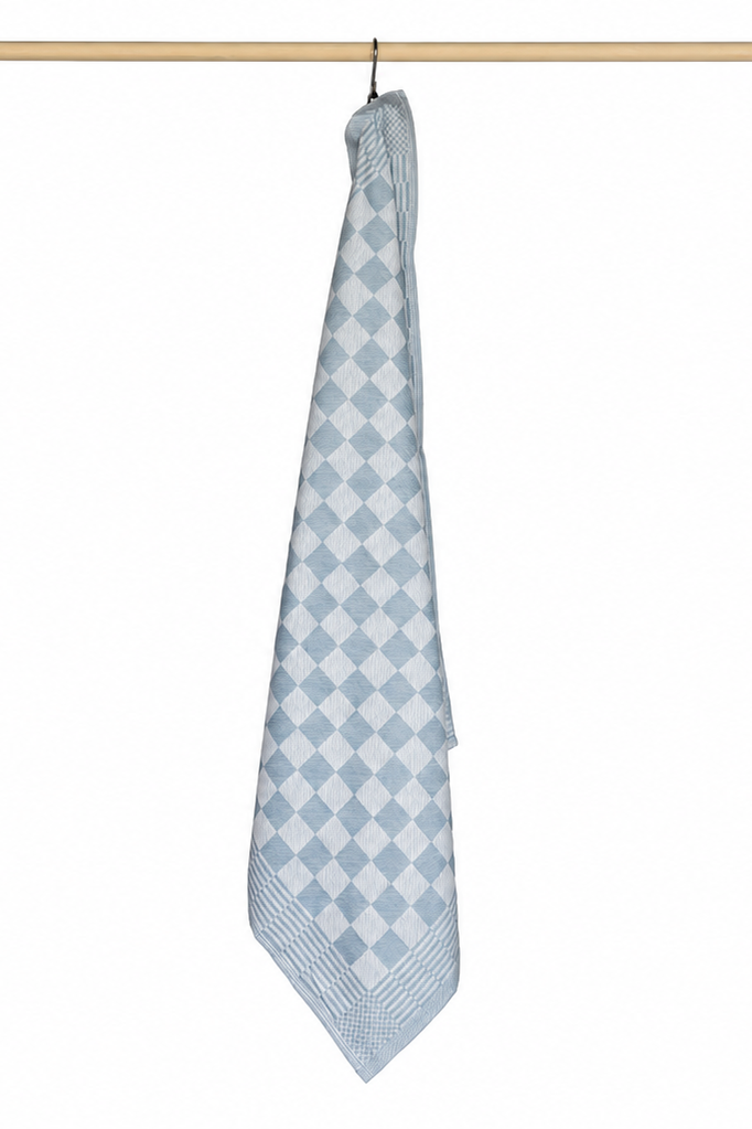 Jorzolino Theedoek Kleine Ruit Grey Blue 65x65