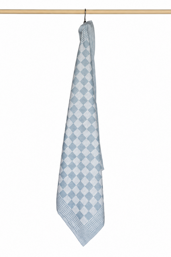 Jorzolino Theedoek Kleine Ruit Grey Blue 65x65