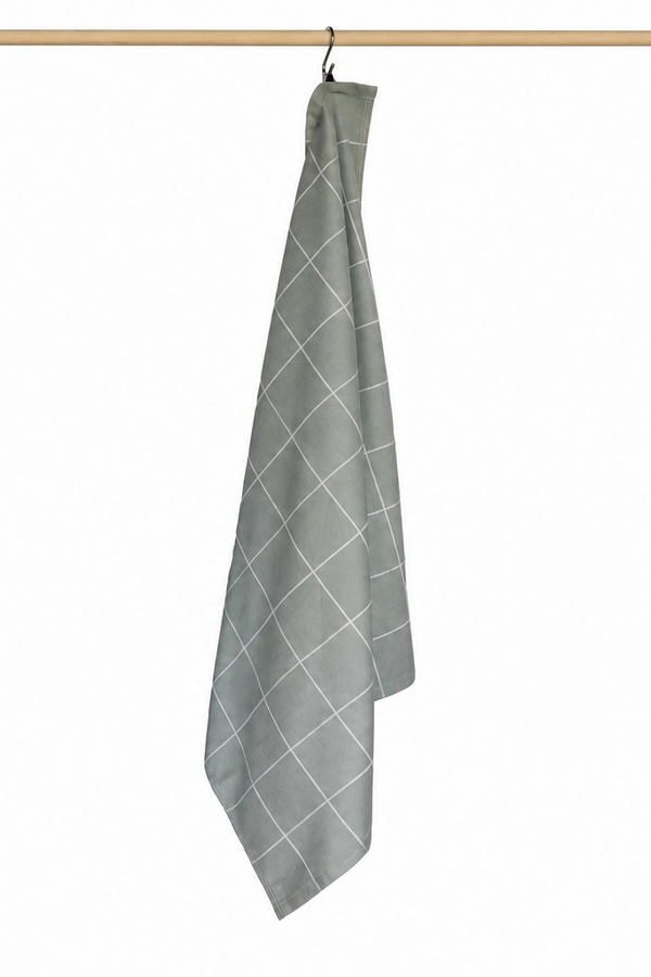 Jorzolino Theedoek Grote Ruit Grey Green 65x65