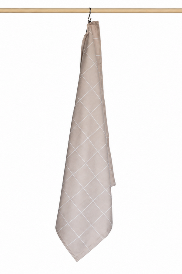 Jorzolino Theedoek Grote Ruit Sand 65x65