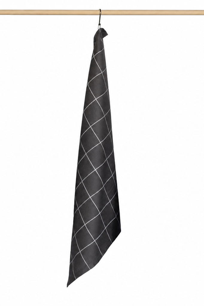Jorzolino Theedoek Grote Ruit Grey 65x65