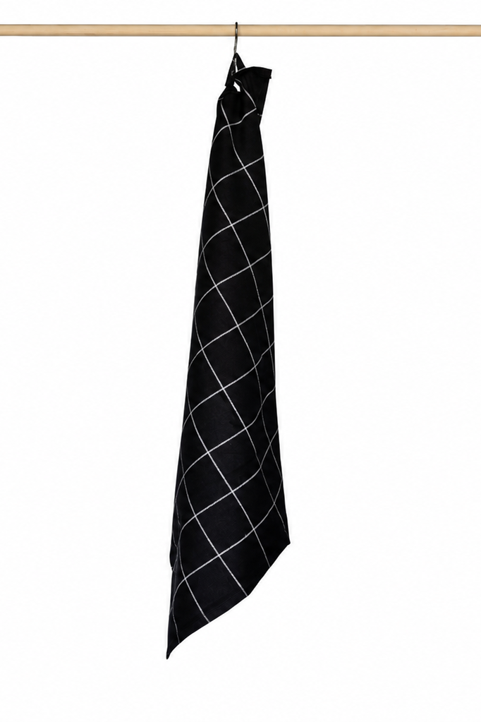 Jorzolino Theedoek Grote Ruit Black 65x65