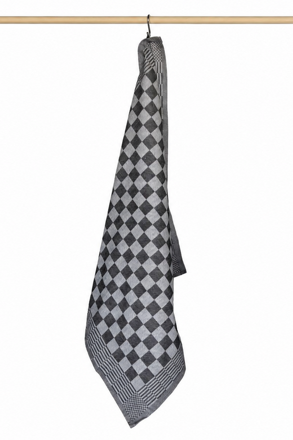 Jorzolino Theedoek Kleine Ruit Black 65x65