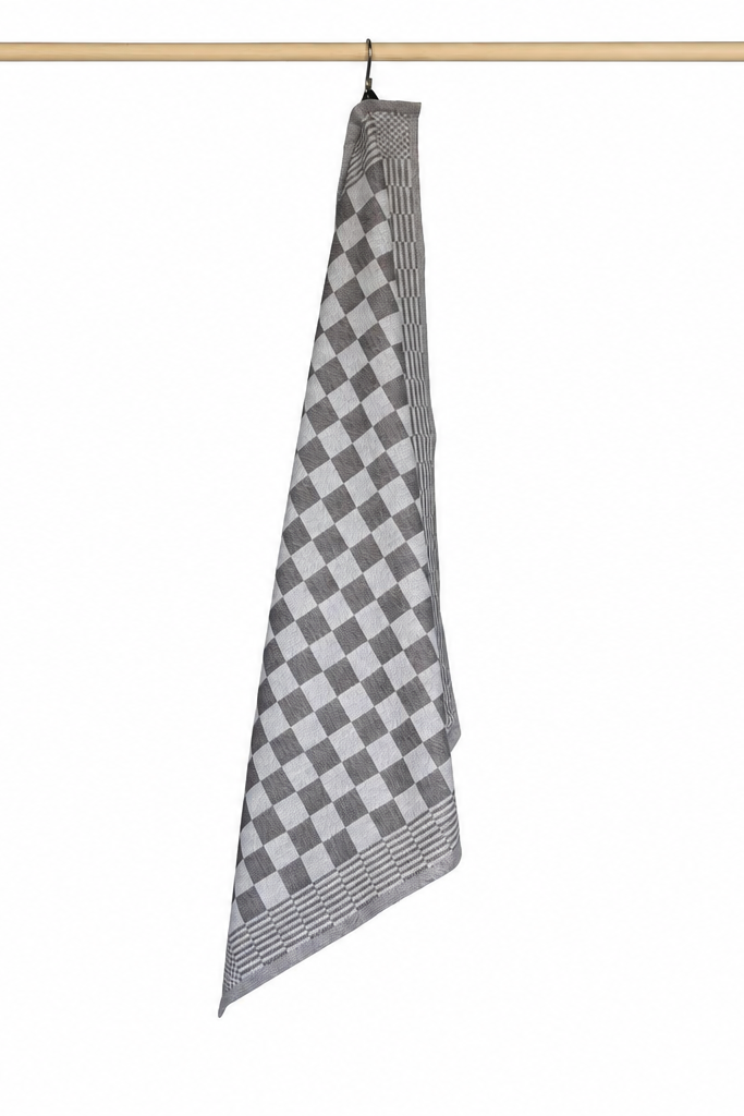Jorzolino Theedoek Kleine Ruit Grey 65x65