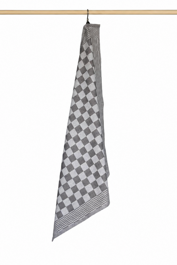 Jorzolino Theedoek Kleine Ruit Grey 65x65