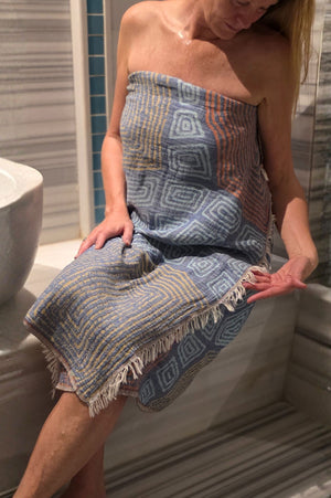Hamamdoek Zusenzomer Leyla Blue