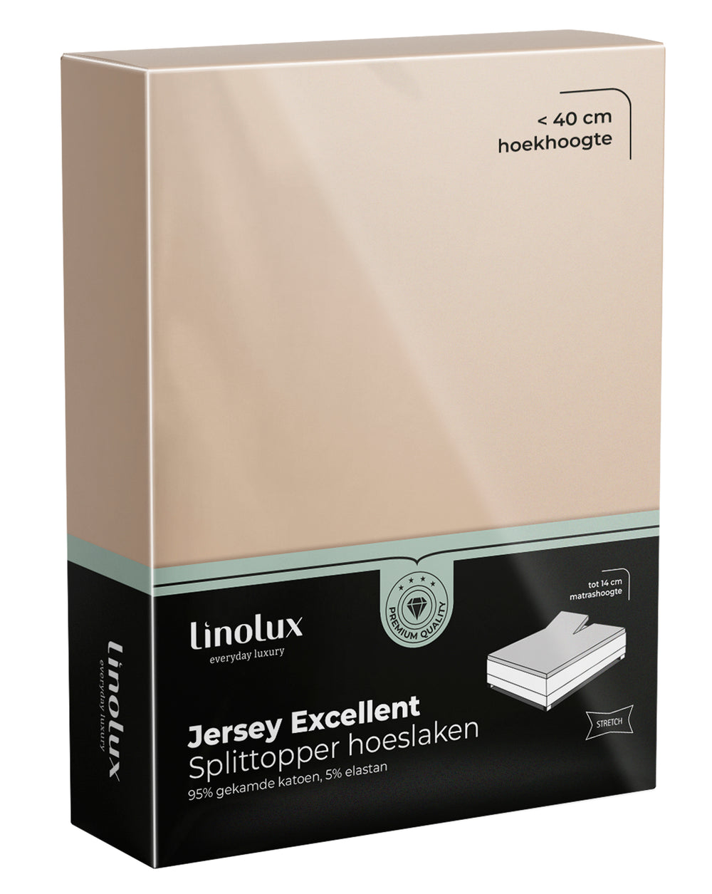 Splittopper Hoeslaken Linolux Jersey Excellent Almond