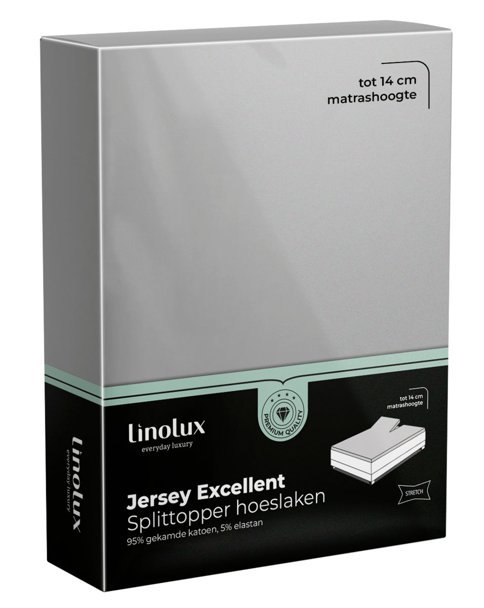 Splittopper Hoeslaken Linolux Jersey Excellent Light Grey