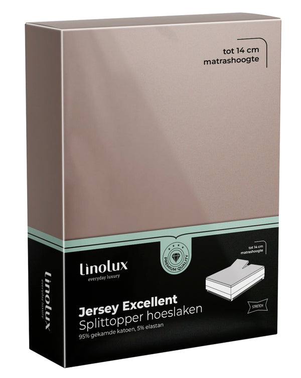 Splittopper Hoeslaken linolux Jersey Excellent Taupe