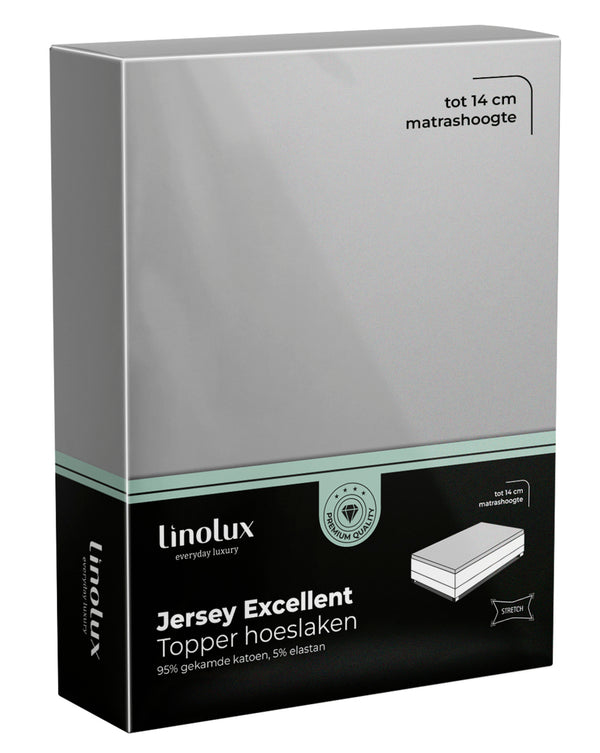 Topper Hoeslaken Linolux Jersey Excellent Light Grey