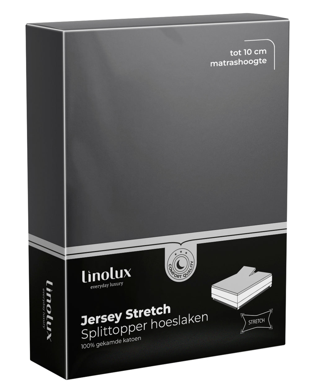 Splittopper Hoeslaken Linolux Jersey Dark Grey