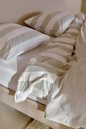 Kussensloop Linolux Beach Stripe Mineral Green 60x70