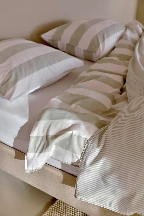 Kussensloop Linolux Beach Stripe Mineral Green 60x70