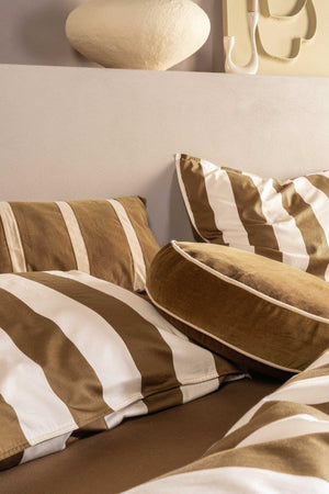 Essenza Dekbedovertrek Minte Stripe Slate Brown-Vanilla
